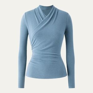 OGL Surplice Long Sleeve Top Dusk Blue / M